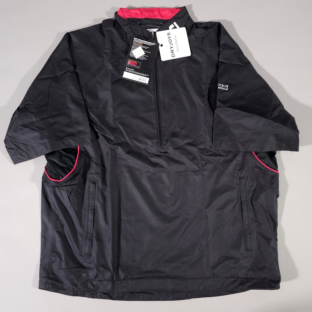 FootJoy Rain Shirt Mens XL Black DryJoys Tour Short Sleeve Ripstop 34706